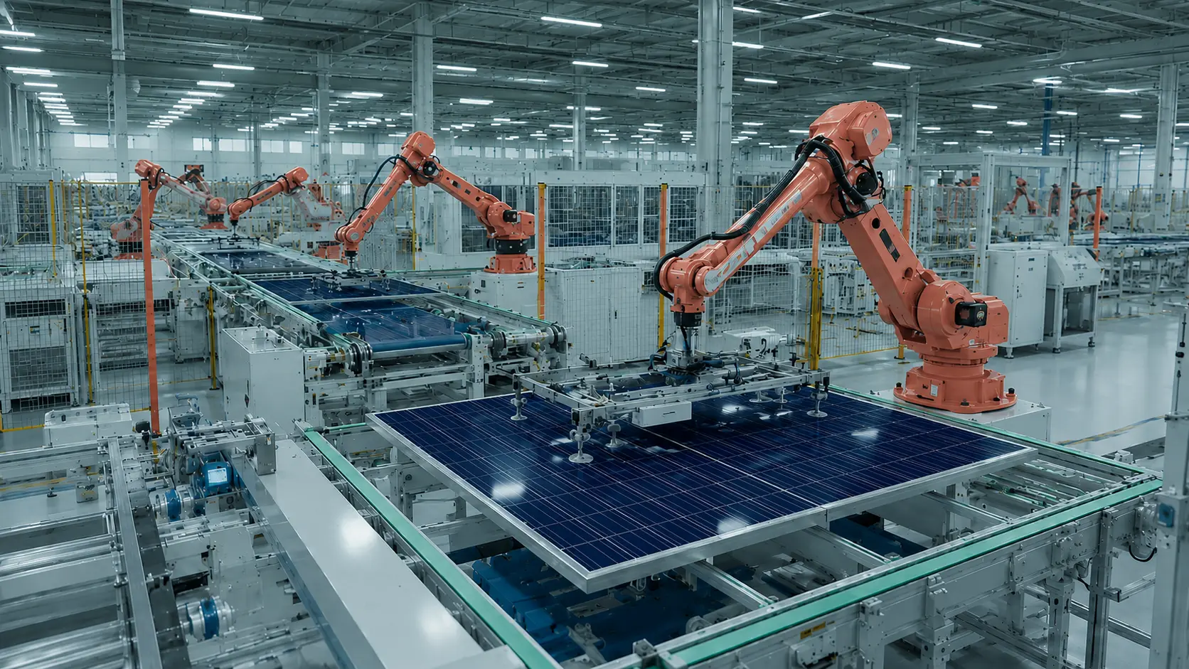 Manufacturing floor with automation systems